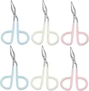 FOMIYES Unique Scissors Style Eyebrow Tweezers 6pcs Set Stainless Steel Safe Easy to Clean Makeup Tool