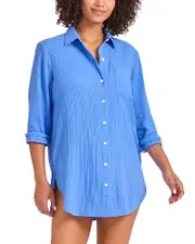 Tommy Bahama Bella Breeze Boyfriend Shirt Swim Cover-Up