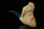 srv - Ottoman Sultan Block Meerschaum Pipe with custom case 15180