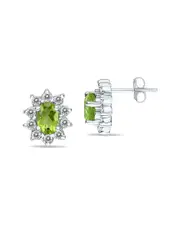 Gem Spark 14K 1.60 ct. tw. Diamond & Peridot Earrings
