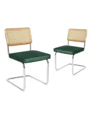 [Levede] Cantilever Velvet Dining Chairs x2 in Green
