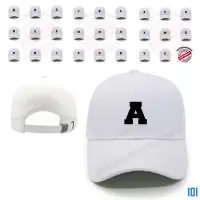 在飛比找Yahoo!奇摩拍賣優惠-101潮流Putih 白色棒球帽字母字母文字字母 A B C