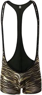 [Juflam] Men's Bodysuit Wrestling Singlets Leotard Gym Underwear