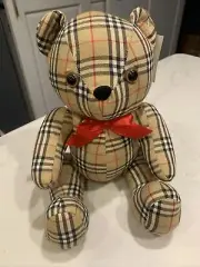 VINTAGE BURBERRY TEDDY BEAR PLUSH FRAGRANCE NOVA CHECK RARE FIND NWT