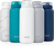Ello Cooper 22oz Stainless Steel Water Bottle with Straw and Carry Handle, Double Walled and Vacuum Insulated Metal, Leak Proof Locking Lid with Soft Silicone Spout, Reusable, BPA Free, White
