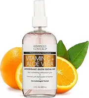 Advanced Clinicals Vitamin C + Ferulic Acid Antioxidant Glow Face Mist Spray Skin Refreshing, Hydrating, And Non-Greasy Facial Toner Spray For Instant Hydration With Pure Rosewater By, 8 Oz.