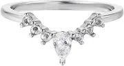 [Jude Jewelers] Stainless Steel Curved Enhancer Wedding Engagement Proposal Anniversary Promise Band Ring, Metal, No Gemstone