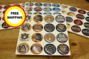 AU TIGERS 16-PIECE SET 1" ROUND STICKERS WITH CLEAR DOME COVER