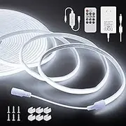 ALITOVE 32.8ft Dimmable Neon Light Strip Kit for Outdoor 24V White COB LED Strip 6000K Flexible Continuous 10M 3200LEDs Neon Rope Light CIR 90+ High Density for Home Commercial Lighting IP67