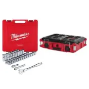 Milwaukee Ratchet/Socket Set SAE/Metric w/ Carrying case + Tool Box (47-Piece)