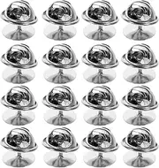 STOBOK Tie Tacks Blank Pins Clutch Tie Tacks Blank Tie Tacks and Clutch Backs Set Clutch Tie Tacks Pin Back Replacement for Craft Making 50pcs (chrome)