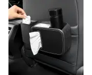 3-in-1 Car Seat Back Holder Trash Can with 45 Garbage Bags and Car Headrest Hook, Universal Hanging Tissue Holder Box Mini Trash Bin Garbage Organizer Umbr