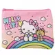 小禮堂 Hello Kitty 方形尼龍面紙零錢包《粉黃.彩虹》收納包.化妝包.面紙包