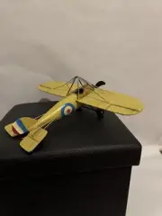Vintage Metal WWI Biplane Model – RAF Replica – Yellow Royal Flying Corps Plane