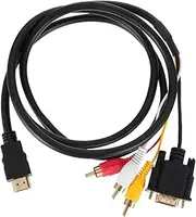 Tofficu 1Pc High Definition to Vga Connector Cable Audio Video Adapter for Computer Tv and Projector Easy Connection for Desktop Use