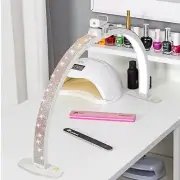 Half Moon Light for Nail Desk with Phone Holder, 28IN Folding Half-moon Light...