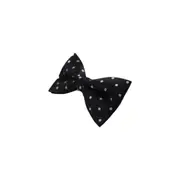 Mens Black & Silver Polka Dots Bow Tie