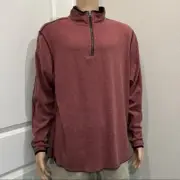 Fundamental Coast Men’s Andy Reversible 1/4 Zip Sweater in Red/Maroon