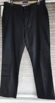 NEW Dockers Men's Straight Signature Lux Cotton Stretch Black Pants Size 34X32
