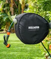 Holman Hose Reel 15m X 12mm Retractable Garden Spray Gun With Cover Wall Mount
