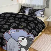 a2589 Kuromi Cute Cartoon Character Duvet Cover Set Bedding Set 1 Duvet Cover And 2 Pillowcases 3D Cartoon Printed Comfortable And Ultra Soft Bed Set