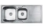 Abey 1 & 3/4 Entry Double Bowl Inset Sink EN175L