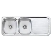 OLIVERI LH DBL BOWL W/ DRAINER LL156