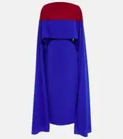 [Roksanda] Roksanda Elina cape midi dress AU 8 blue