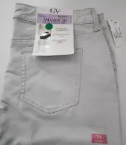 Gloria Vanderbilt Amanda 2.0 Slim Leg Jeans Women Size 14 Short Dusky Dune NEW