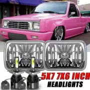 Pair 5x7" 7x6" Headlights Hi/Low 6000K Fit For Nissan Mitsubishi Mighty Max