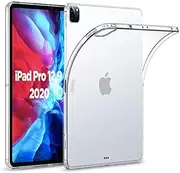 Cavor for iPad Pro 12.9 2020 Case Ultra Slim Lightweight Back Shell Protective Crystal Clear Silicone Cover Transparent Bumper Soft TPU Case for Apple iPad Pro 4th Generation 12.9'' inch 2020- Clear