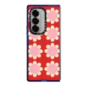Galaxy Z Fold6 Impact Case Retro Floral Red and Pink