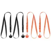4Pcs Smart Phone Lanyard with 4 Patches, Black/Orange (73-50cm)