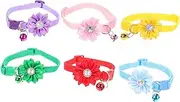 FONDOTIN 6pcs Flower Design Pet Neck Chains with Bell Neck Decor for Cats and Dogs Stylish Collars for Parties Holidays and Daily Wear