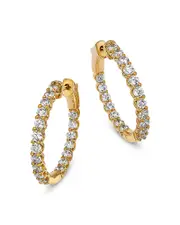 Bloomingdale's Fine Collection Diamond Inside Out Round Hoop Earrings in 14K Yellow Gold, 1.75 tcw