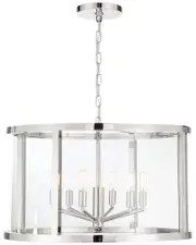 Crystorama Libby Langdon For Crystorama Devon 6-Light Polished Nickel Lantern