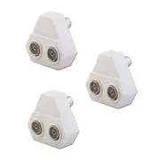 3x Sansai 2-Way Indoor 75ohm Right Angle TV Antenna Signal Coaxial Splitter WHT