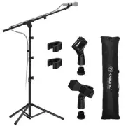 Microphone Tripod Stand with Mic Clips for Singing Wedding Stage Mic Mount