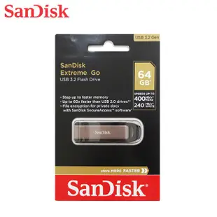 SanDisk Extreme Go CZ810 64G USB 3.2 高速 金屬 隨身碟 廠商直送