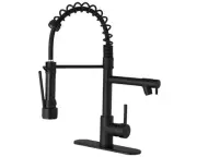 BWE Single-Handle Pull-Down Sprayer 2 Spray High Arc Kitchen Faucet Matte Black