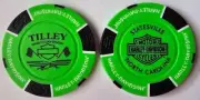 TILLEY HARLEY-DAVIDSON Statesville NC Neon Green/Black Signature Poker Chip