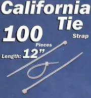 100 X pcs White 12" Tie Cord Strap 300mm Network Nylon Plastic Cable Wire Zip
