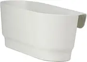 Qianly Railing Planter with Drainage Hole Yard Decoration Friend Gift Breathable Hanging Flower Pot Fence Planter for Fence Patio, White, 39.5cmx18cm