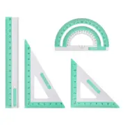 Geometry Set 15cm 8pcs Ink Printing Metal Ruler Set Light Green