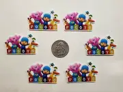 6 Pcs Lot pocoyo Flatback Resin Cabochon Hair Bow Center Supplies.