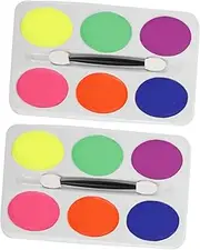 2pcs Face Paint Halloween Costumes Face Makeup Paint Halloween Makeup Palette Halloween Make up Oil Body Paint Clown Makeup Oil-based Body Paint Costume Body Paint Plastic Box