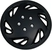 TuningPros WSC-054B17 Hubcaps Wheel Skin Cover 17-inches Matte Black Set of 4