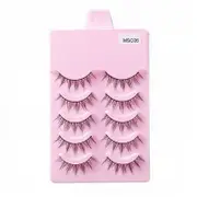 Nevenka 5 Pairs False Eyelashes Natural Curly 3D Lashes Set for Daily-msc06