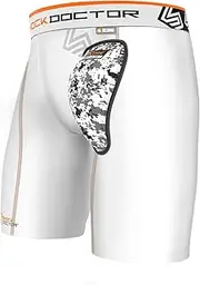 [Shock Doctor] Compression Short with Soft Cup. Tights for Hip, Hamstring, Glutes, Quad, Thighs, Groin.