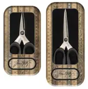 Tim Holtz Haberdashery Scissors - Bundle of Two Pairs of Soft Grip Snip